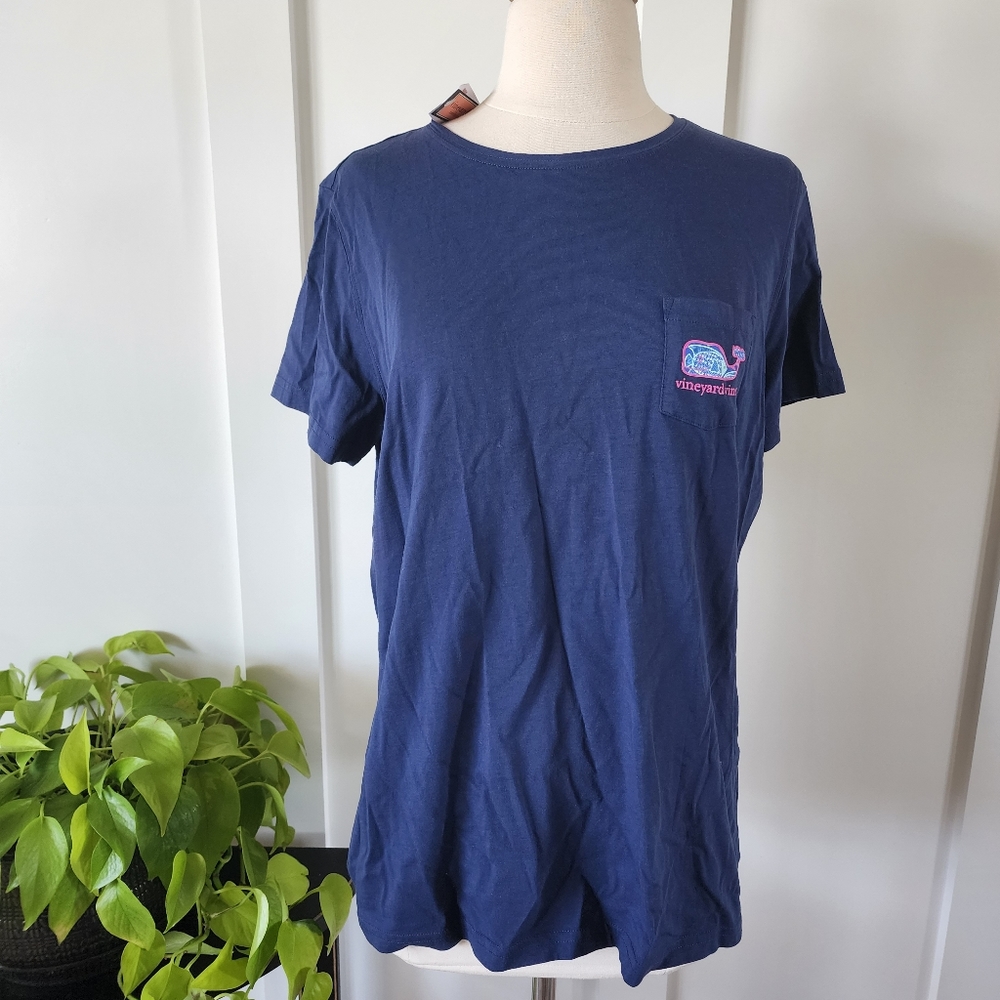 NWT Vineyard Vines Blue Logo Tee - Large